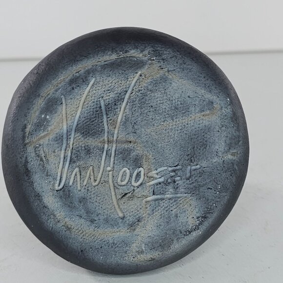 Vintage Van Hooser Raku Pottery Frog Sculpture Signed - Picture 5 of 8